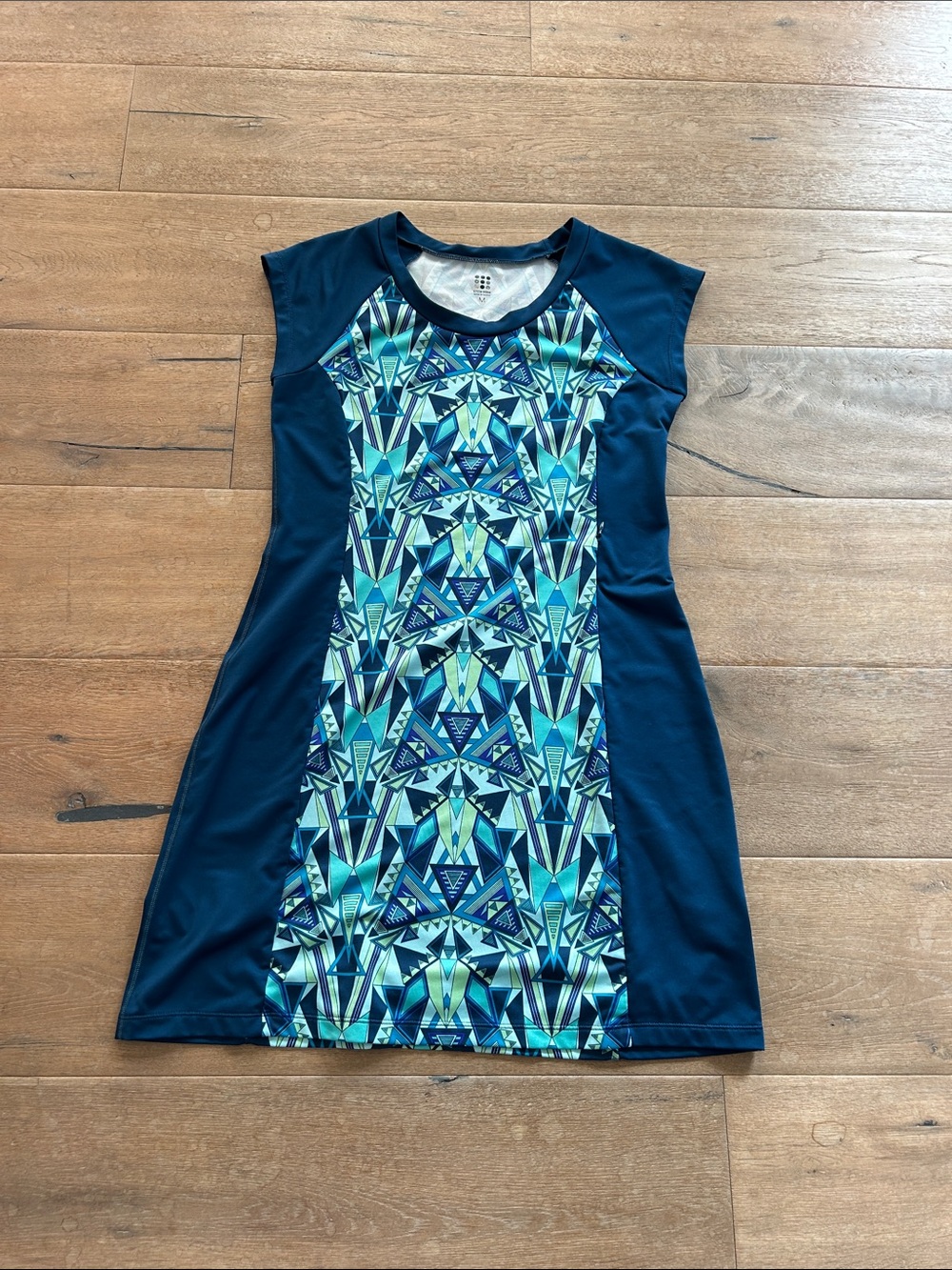 Title nine Navy and Teal Patterned Active Dress